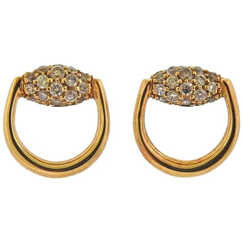 gucci gold horsebit earrings|Gucci gold stud earrings.